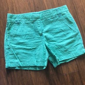 JCrew blue/green seersucker shorts